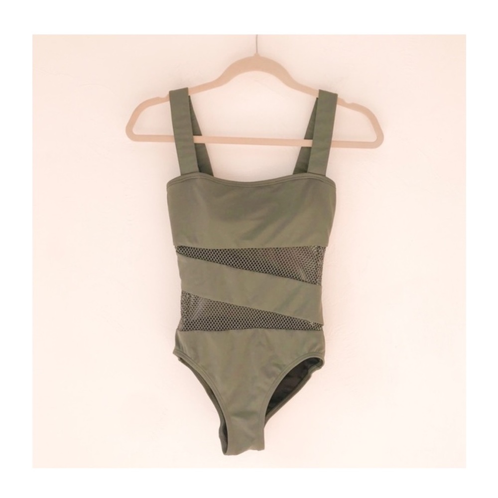 Carmen Marc Valvo Swim | Green Mesh Cut